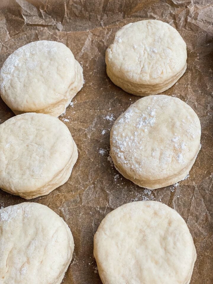 Vegan biscuits on a baking tray