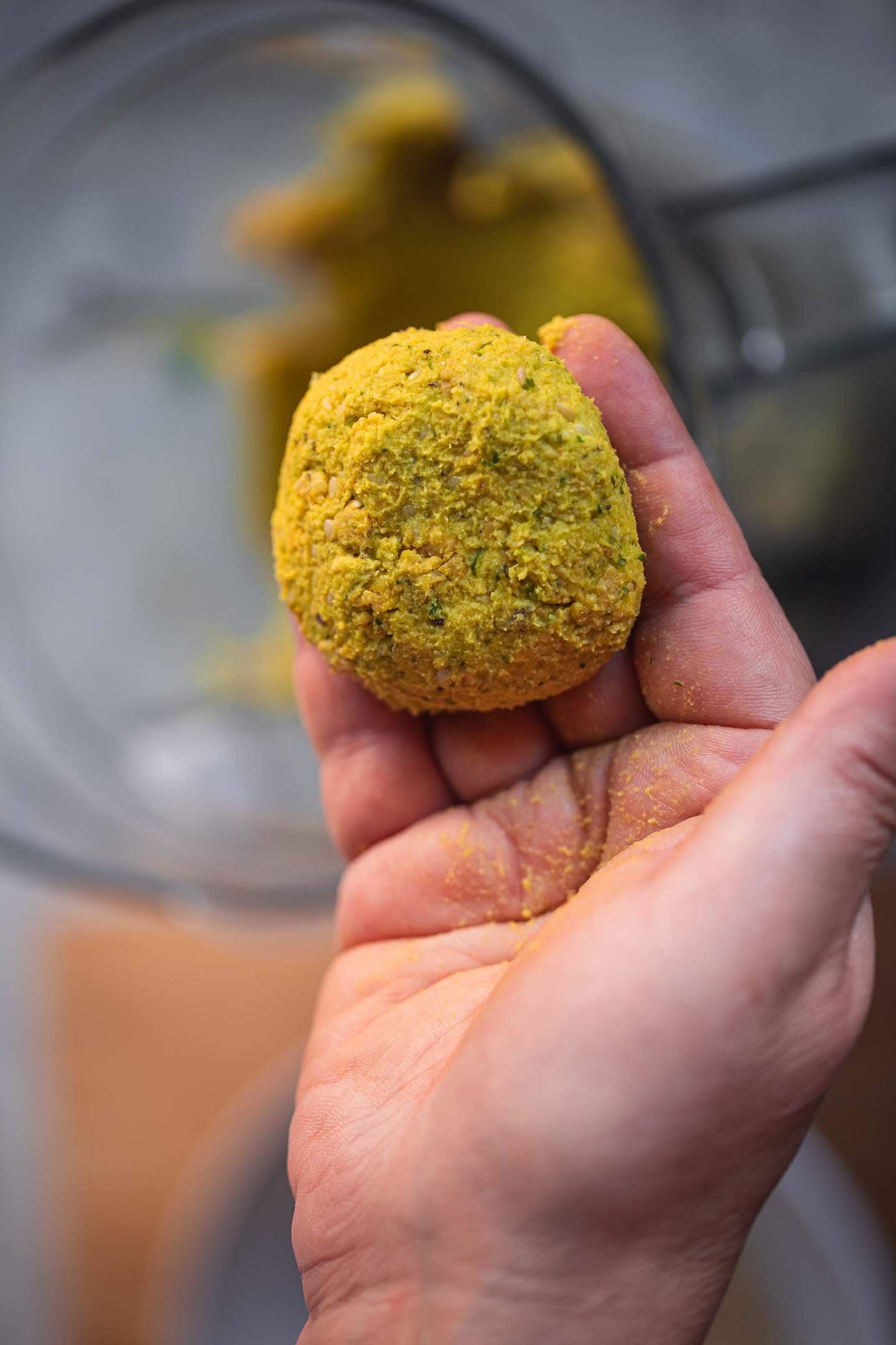 Vegan falafel before baking