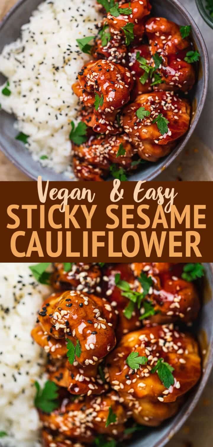 Vegan sticky sesame cauliflower 