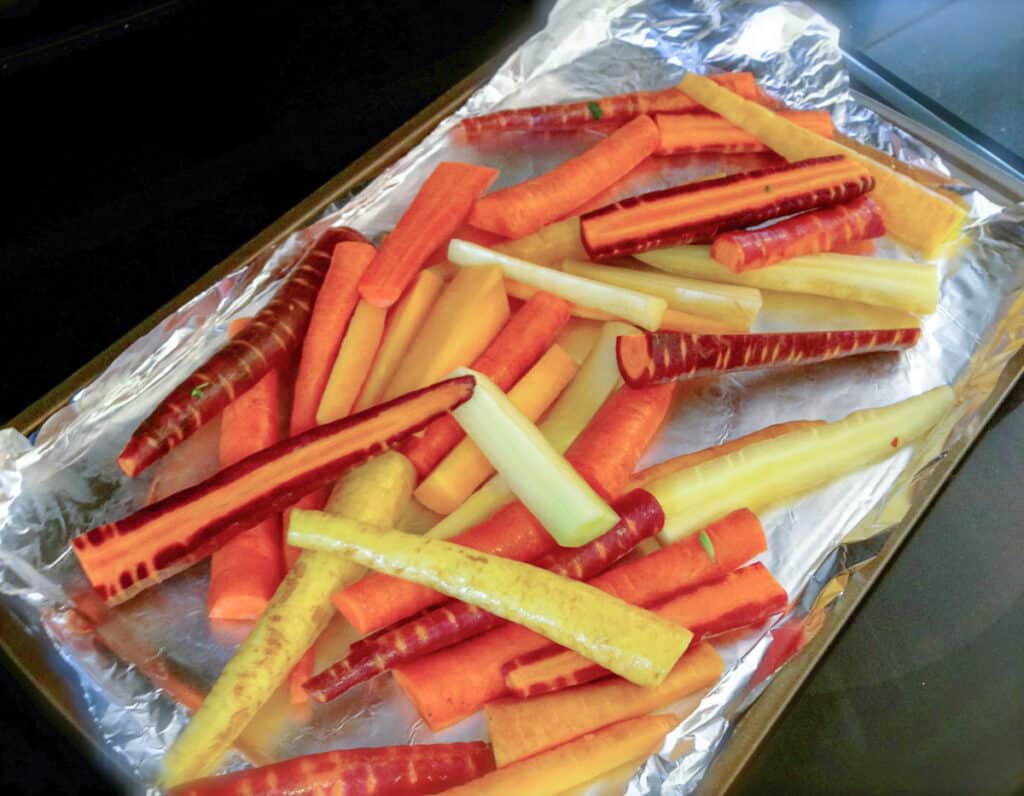 preparing the carrots