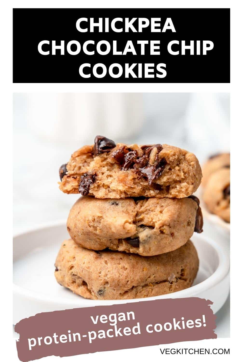 Chickpea Chocolate Chip Cookies Vegan recipes by VegKitchen