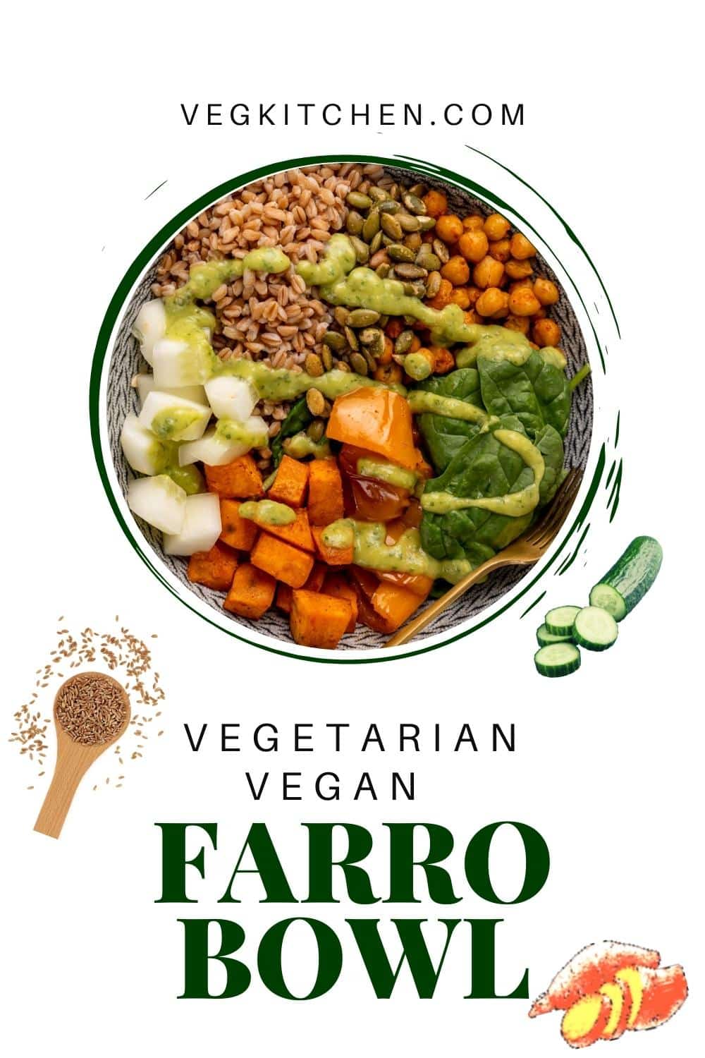Farro Bowl Vegan recipes by VegKitchen