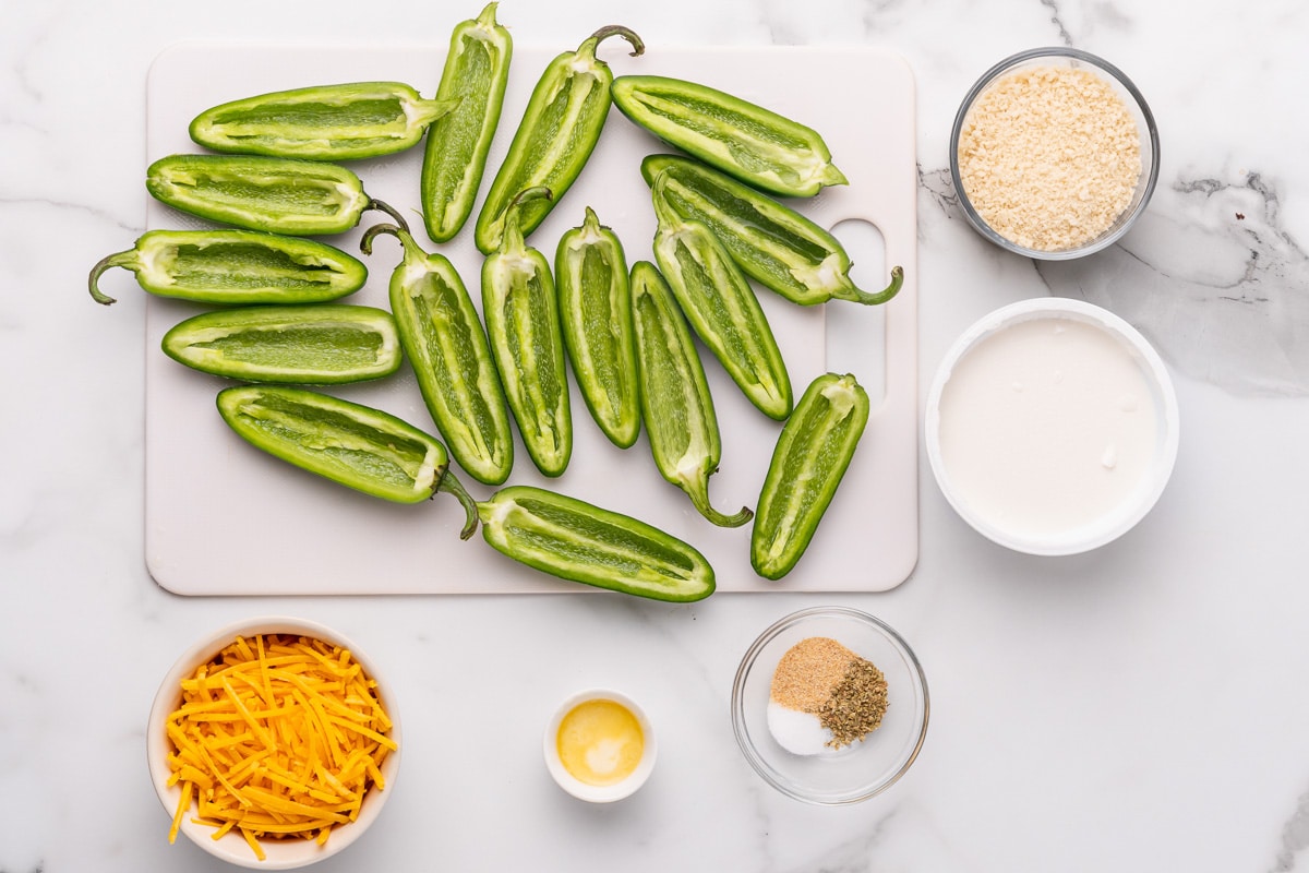 ingredients for vegan jalapeno poppers