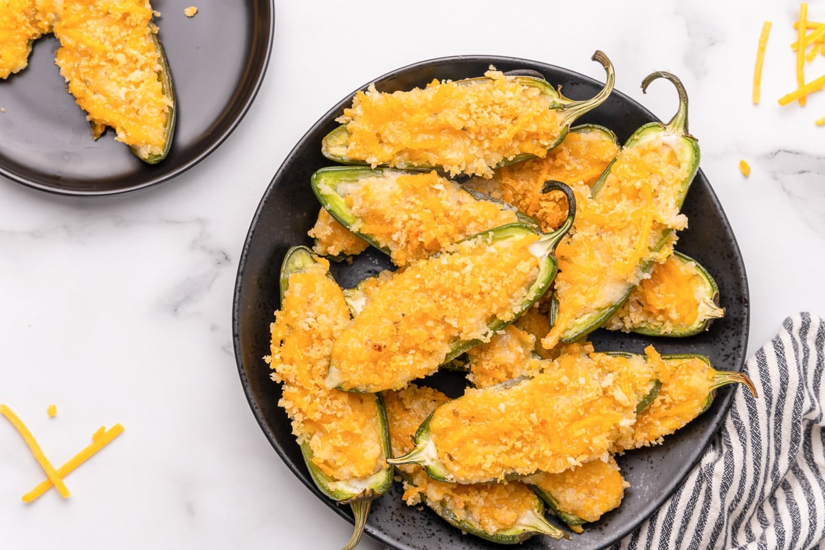 plate of vegan jalapeno poppers
