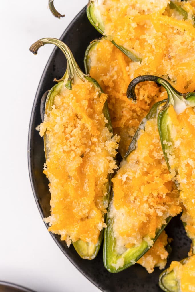 close up of vegan jalapeno poppers