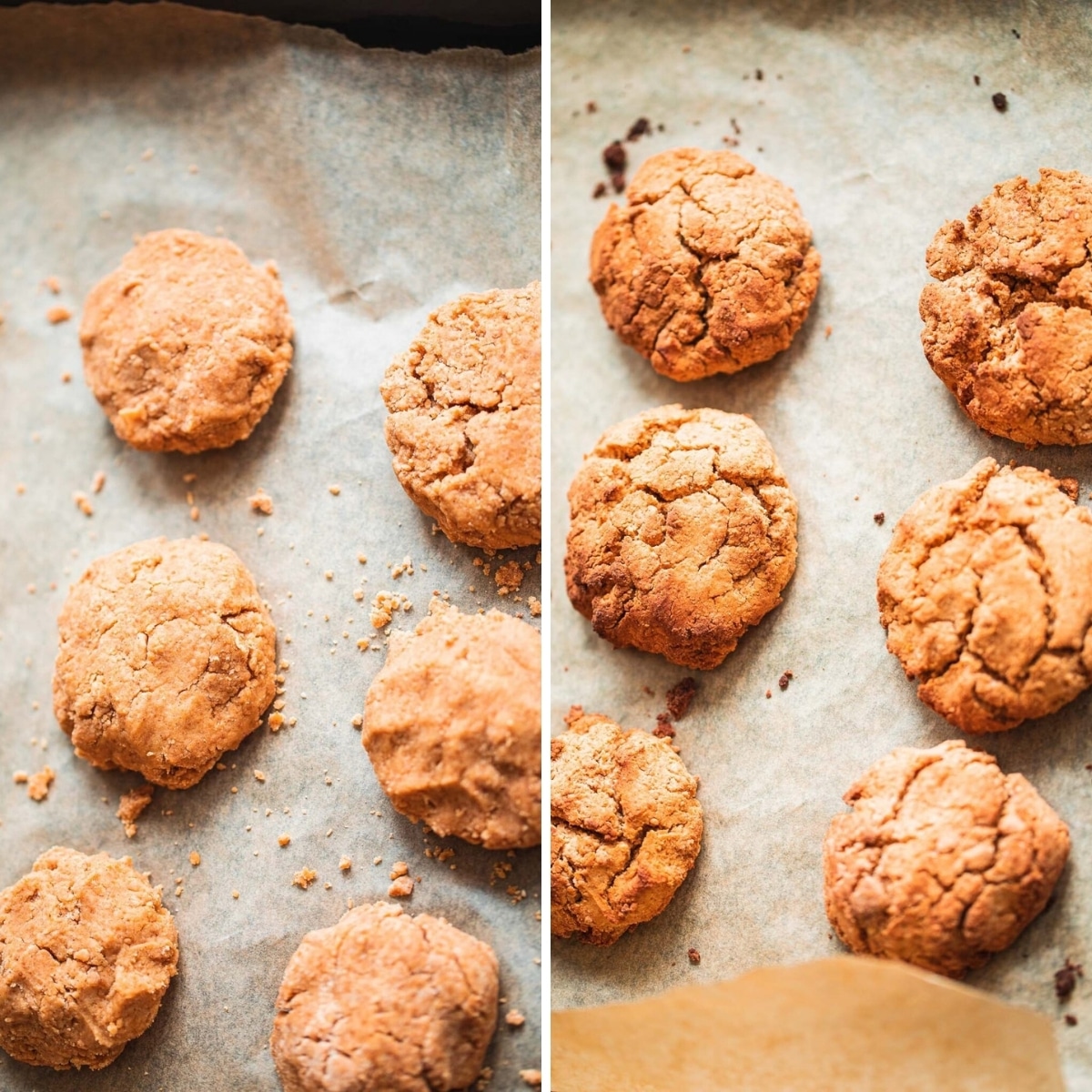 baking the cookies on a baking sheet