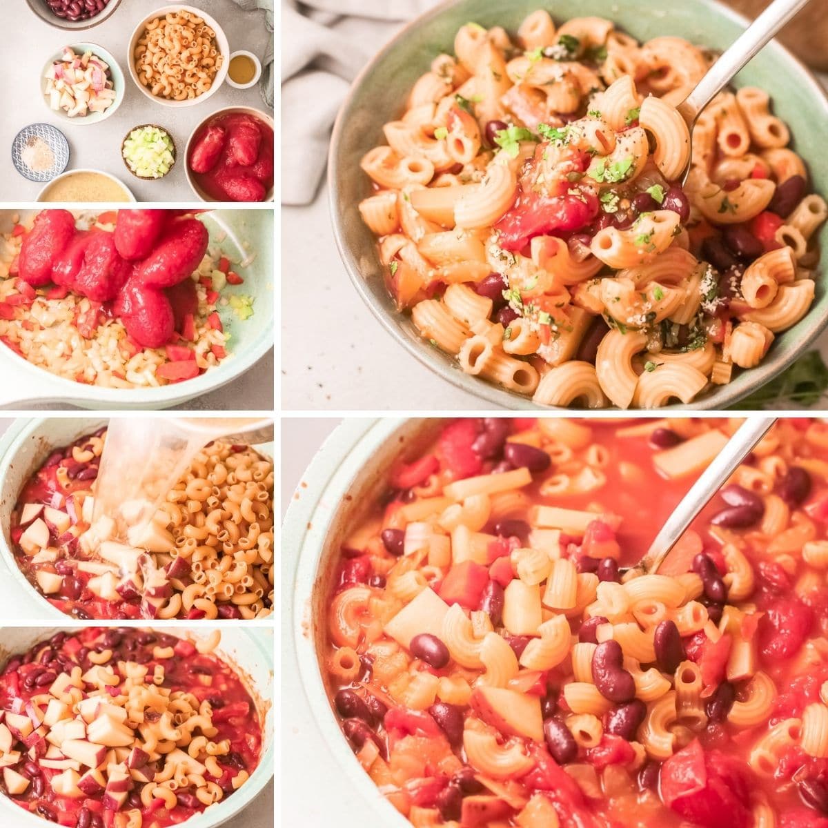 how to make Minestrone Soup collage