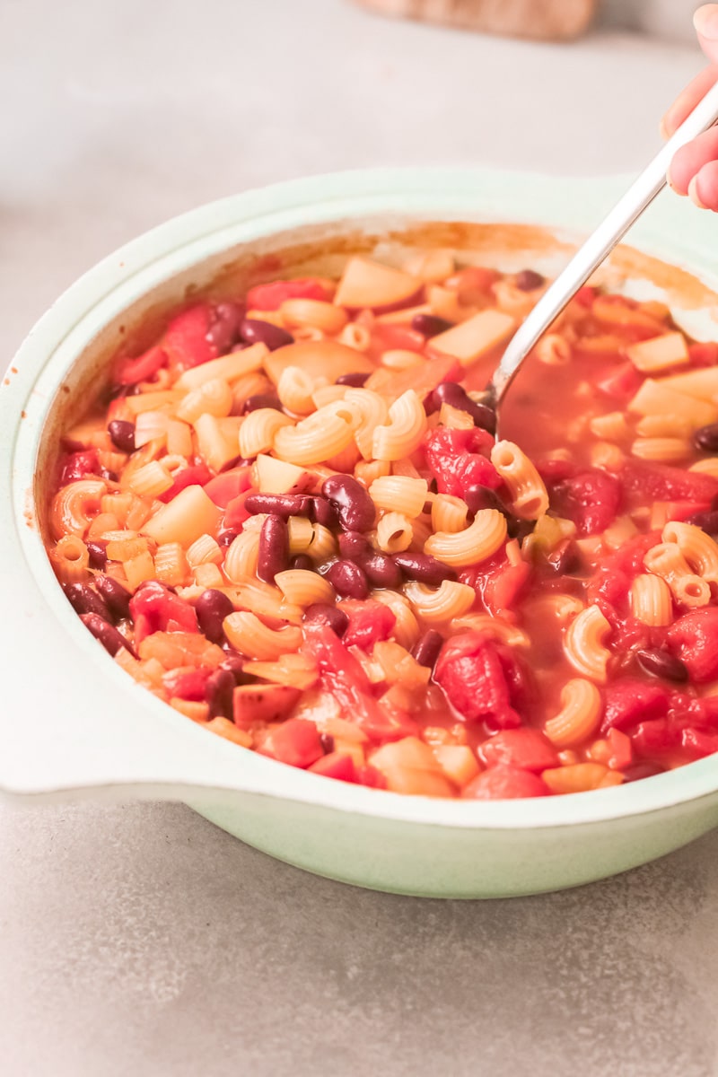 stirring Minestrone Soup