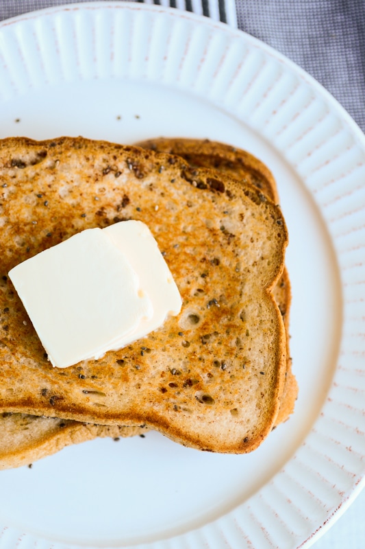 vegan french toast with  vegan butter 