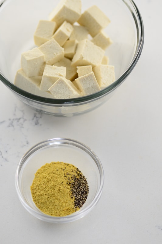 tofu and spice mix in a bowl