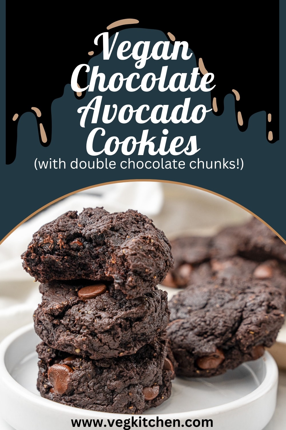 vegan chocolate avocado cookies