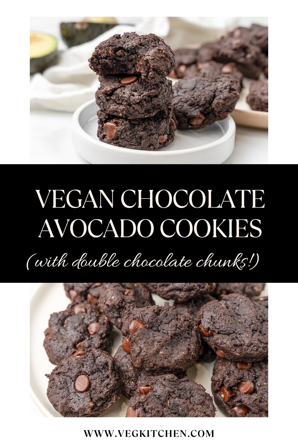 vegan chocolate avocado cookies