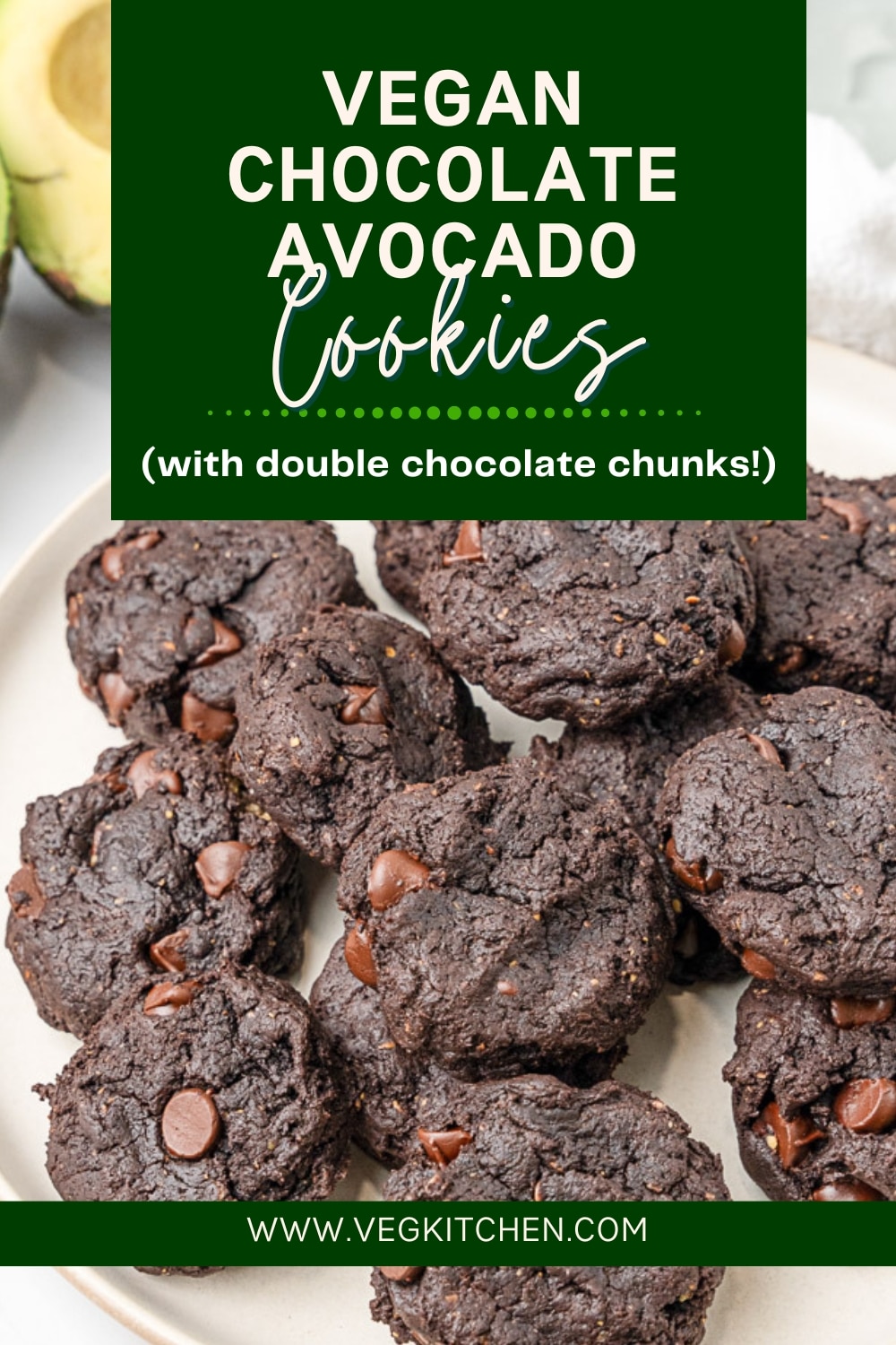 vegan chocolate avocado cookies