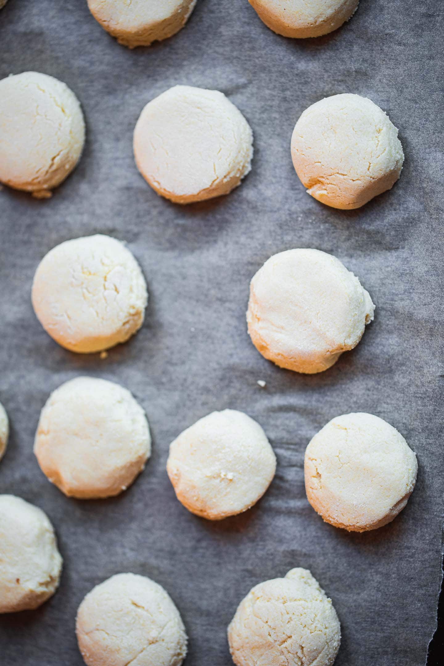 Vegan biscuits before baking on a tray