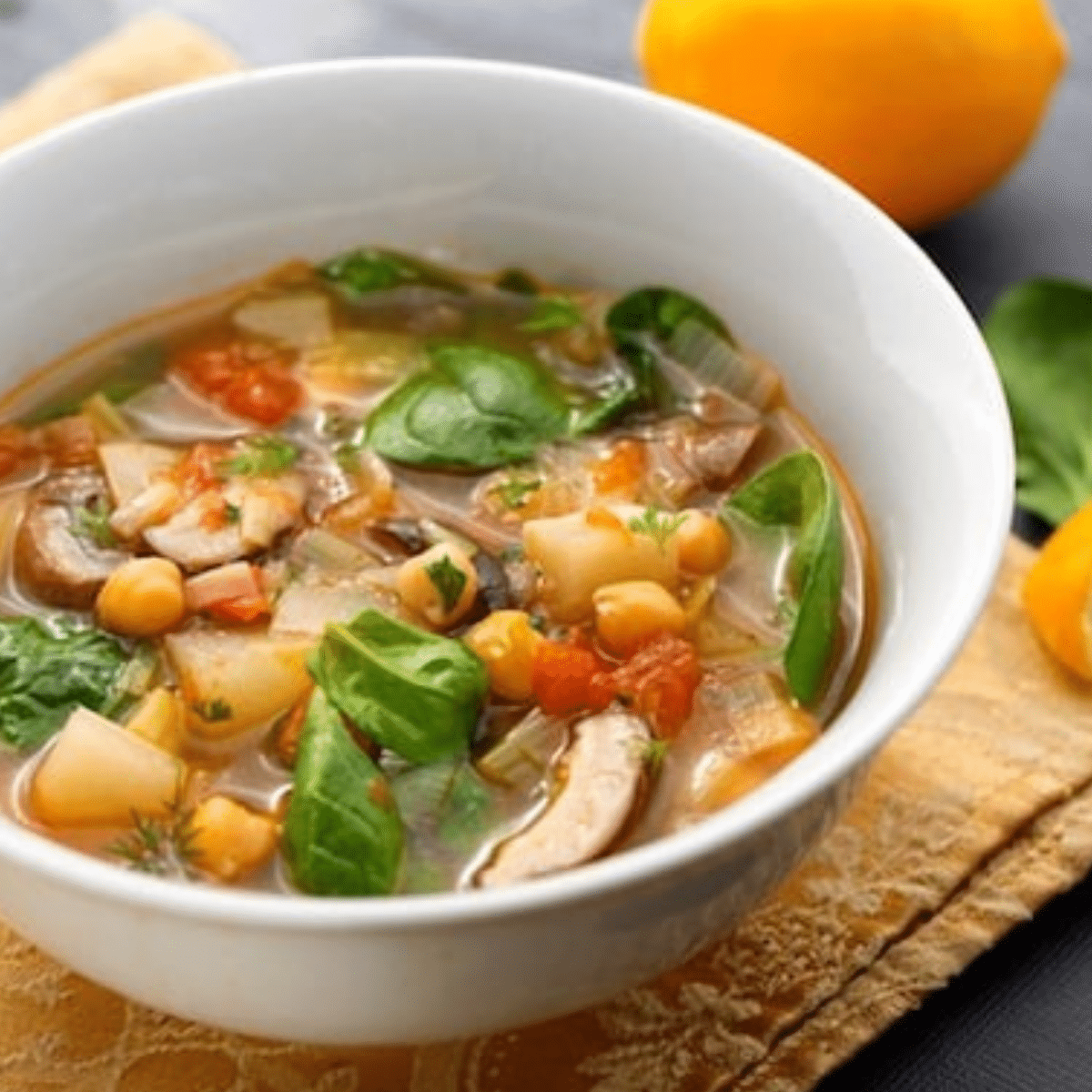 Image for Vegan Lemony Leek and Mushroom Soup