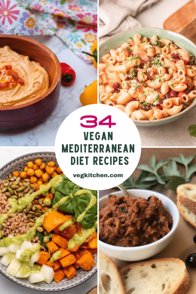 34 vegan Mediterranean diet recipes pin 1