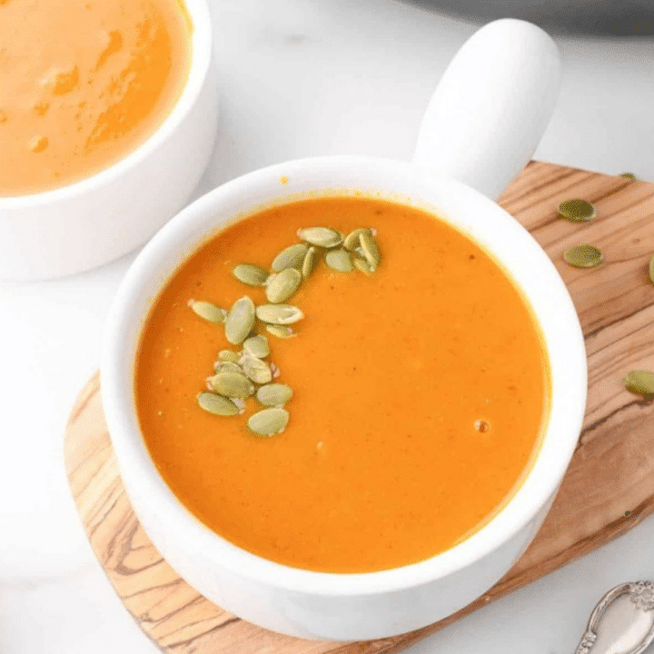 30-Minute Coconut Curry Pumpkin Soup - vegan recipe from VegKitchen