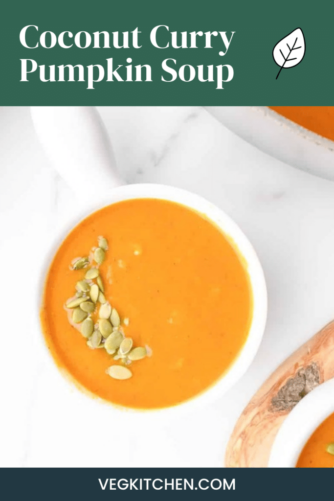 30-Minute Coconut Curry Pumpkin Soup - vegan recipe from VegKitchen