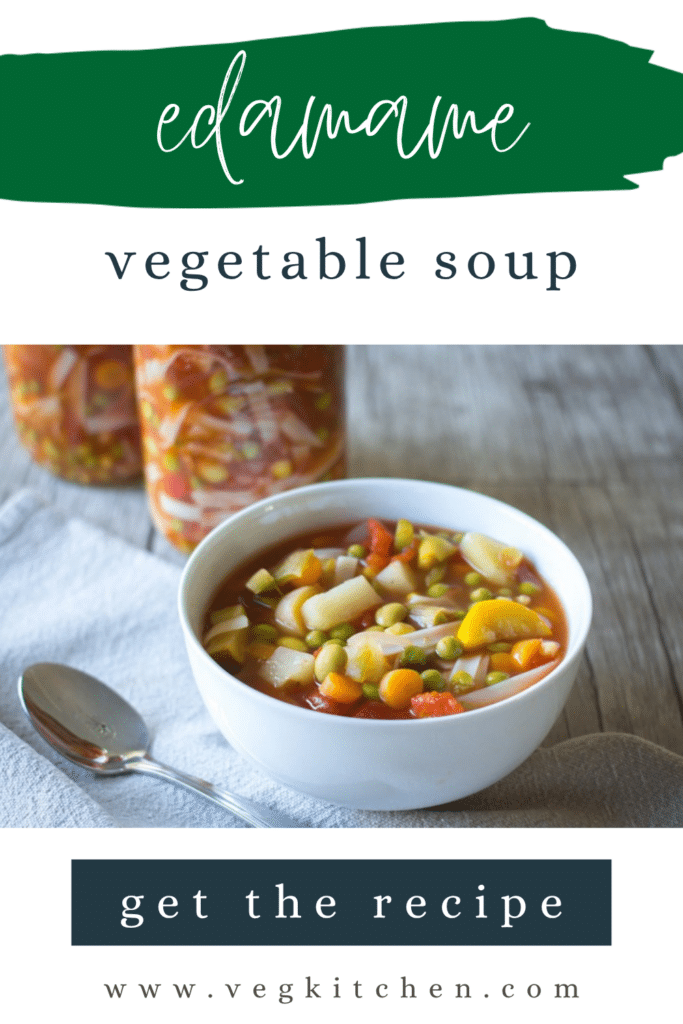 Edamame Vegetable Soup Pinterest pin