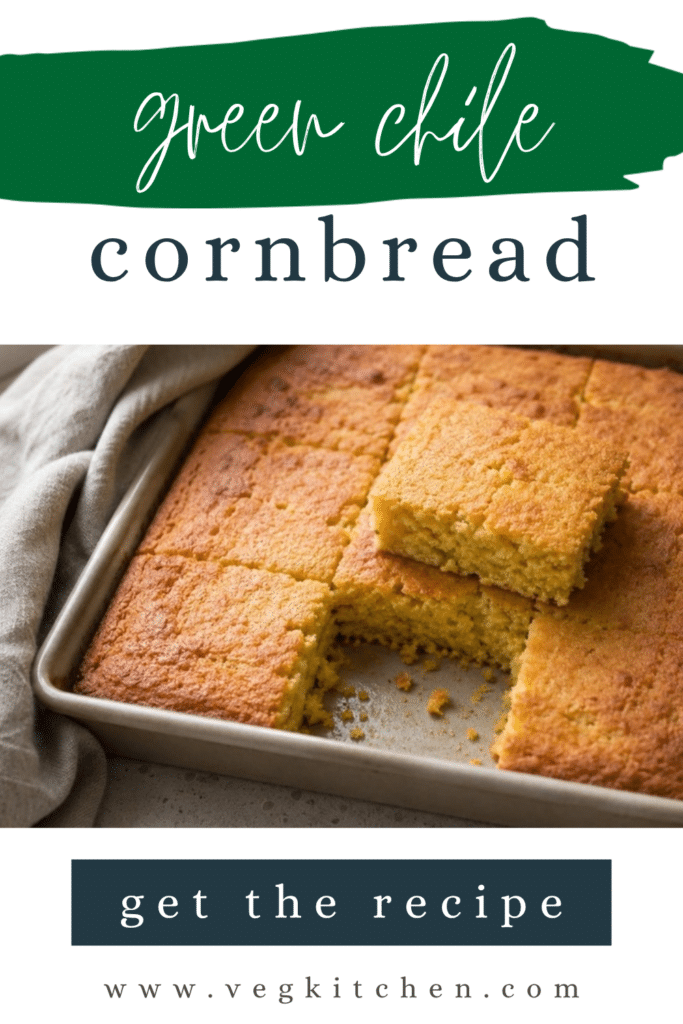 Green Chile Cornbread Pinterest pin graphic, pin design 1