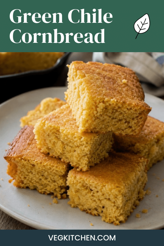 Green Chile Cornbread Pinterest pin graphic, pin design 2