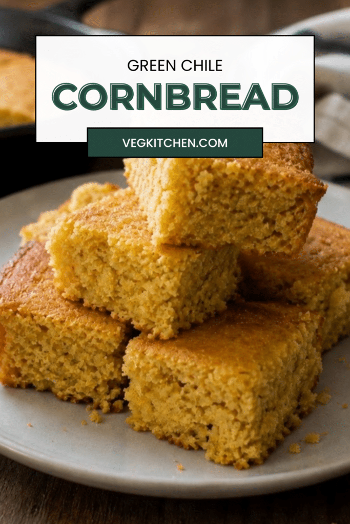 Green Chile Cornbread Pinterest pin graphic, pin design 3