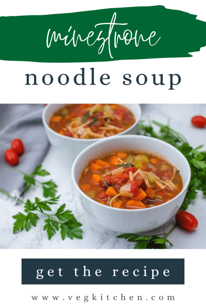Italian Minestrone Noodle Soup Pinterest pin