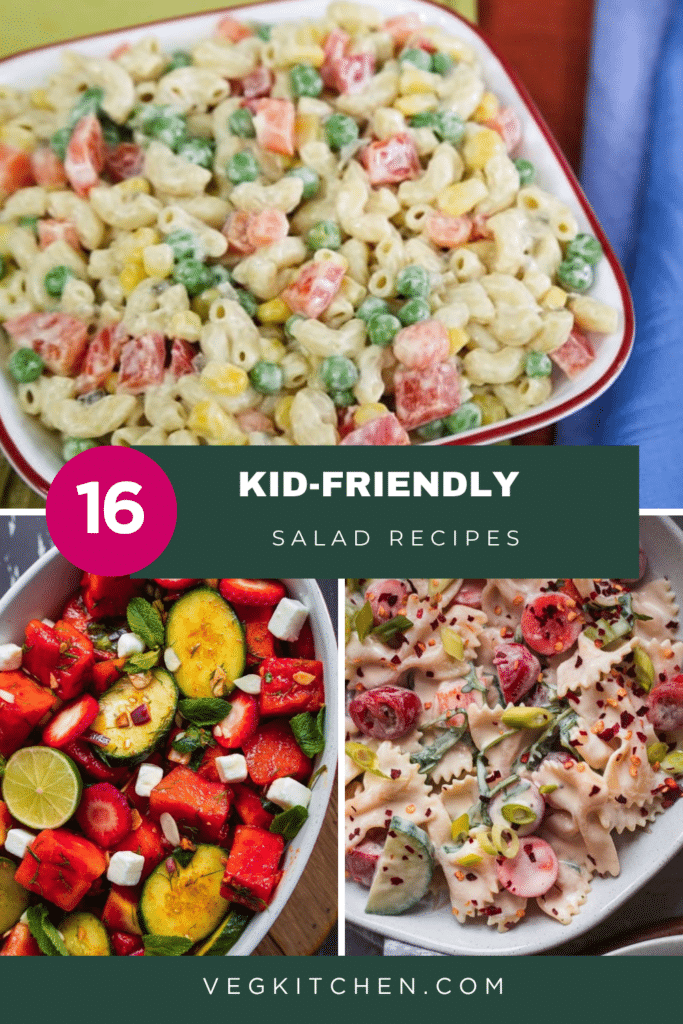 16 kid-friendly salad recipes Pinterest pin
