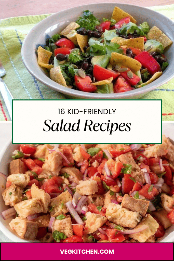 16 kid-friendly salad recipes Pinterest pin