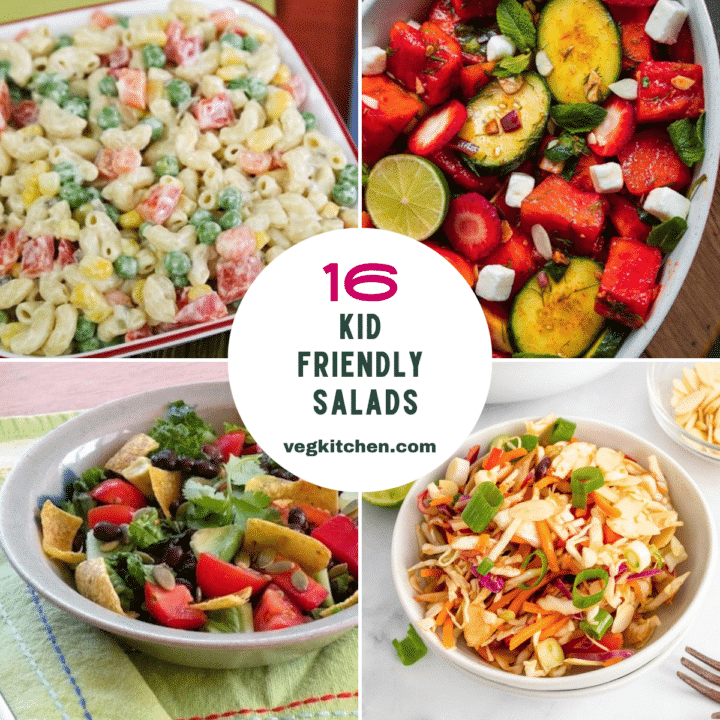 16 kid-friendly salads collage