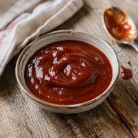 Bowl of quick vegan barbecue sauce