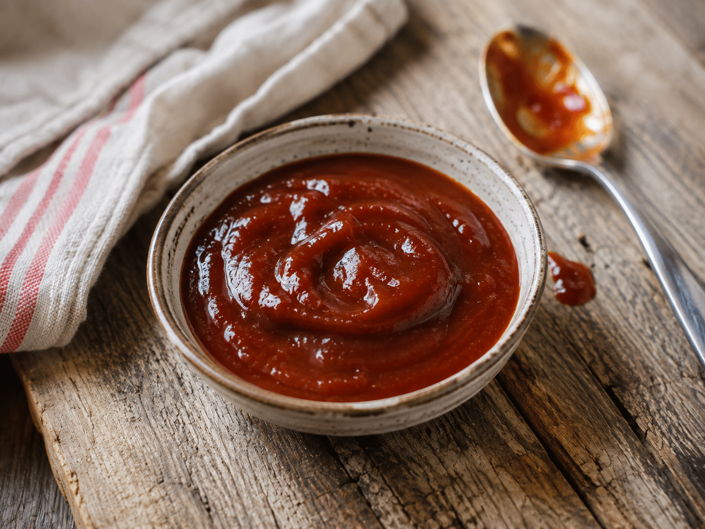 Bowl of quick vegan barbecue sauce