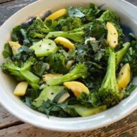 Sesame kale and broccoli saute