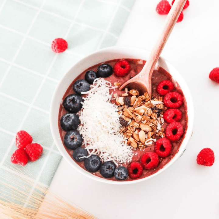 Vegan Chocolate Raspberry Smoothie Bowl featured image graphic