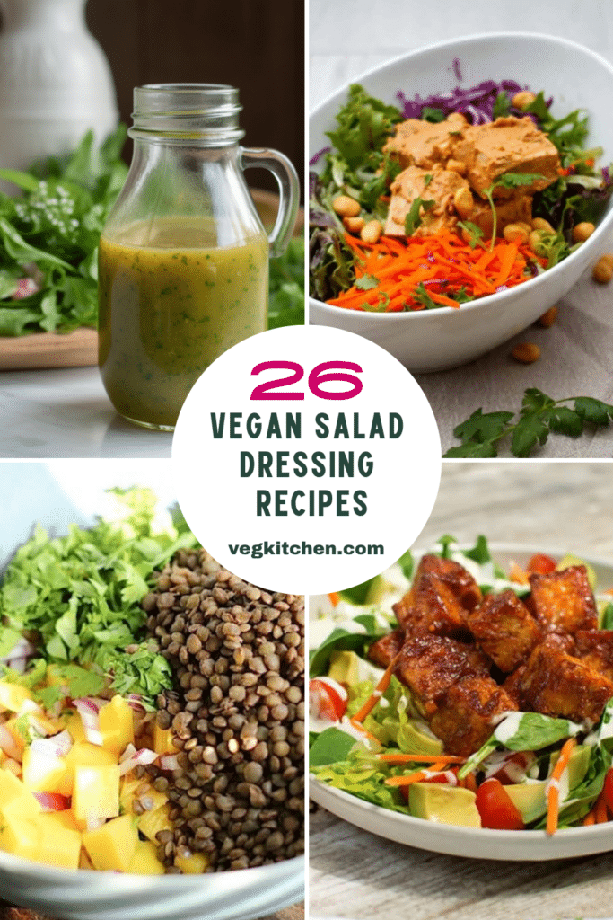 Vegan Salad Dressing Recipes Pinterest pin