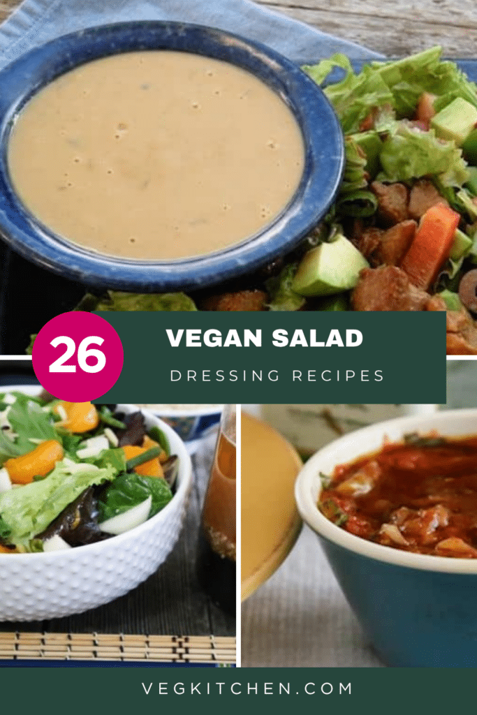 26 Vegan Salad Dressing Recipes Pinterest pin
