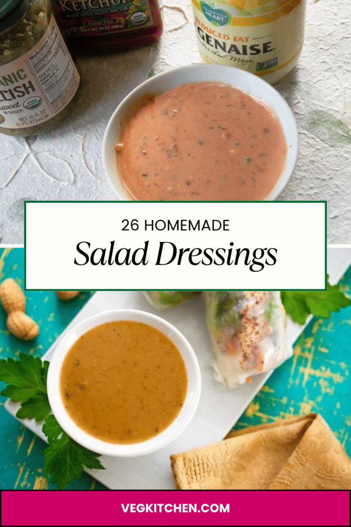26 Homemade Salad Dressings Pinterest pin