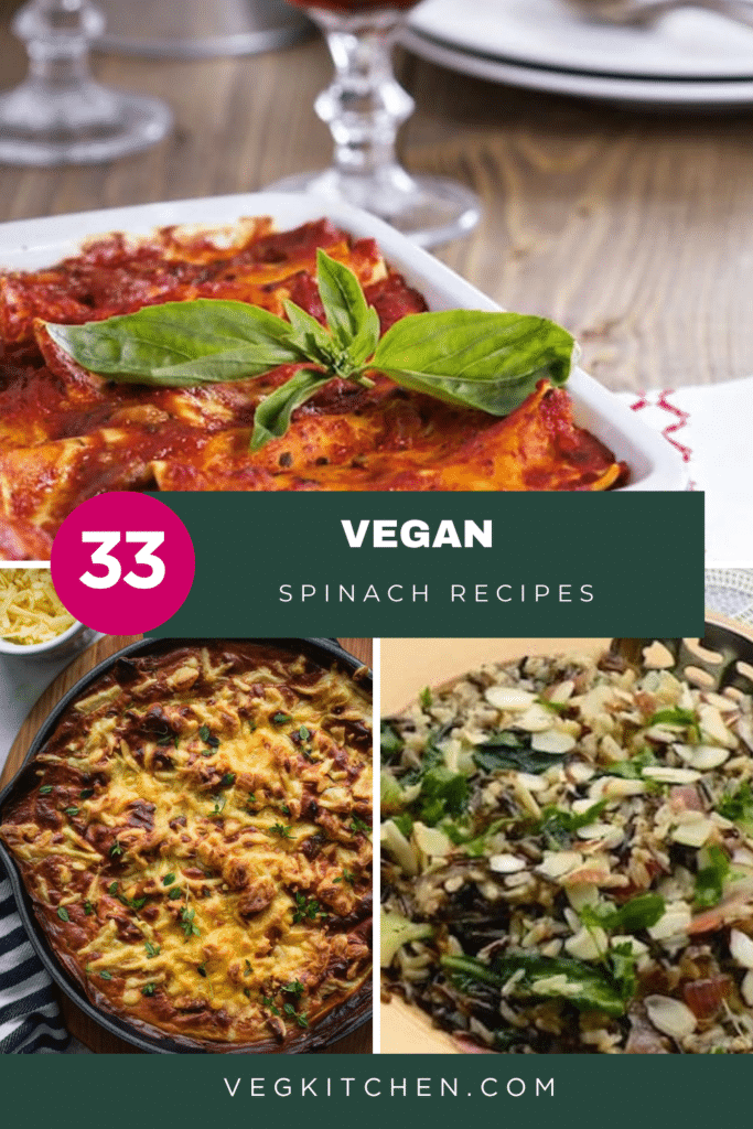Vegan Spinach Recipes Pinterest pin 2