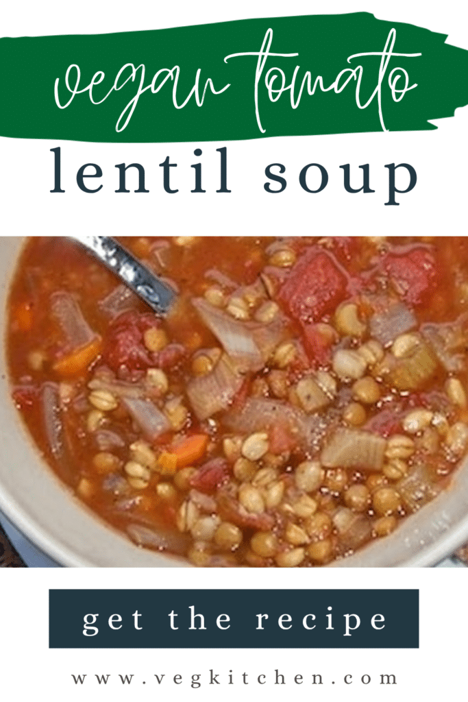 Vegan Tomato Lentil Soup Pinterest pin