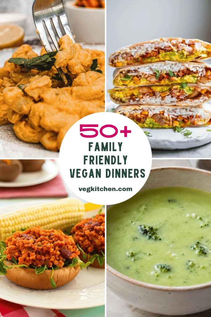50+ family-friendly vegan dinner recipes, including pumpkin mac and cheese, crunchwrap, sloppy joes and broccoli soup