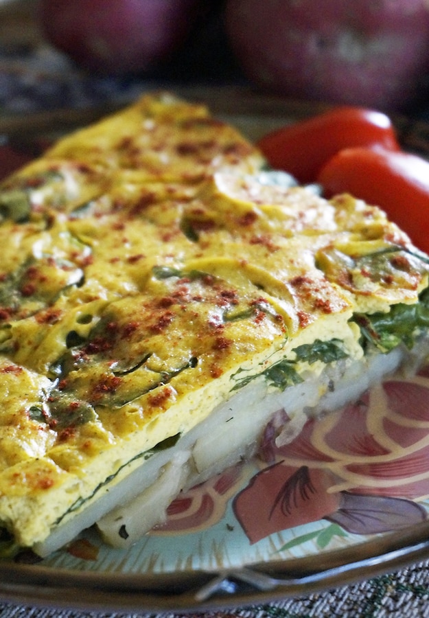 Vegan Potato and Spinach Frittata