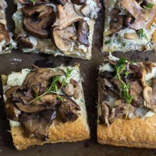 Puff Pastry Mushroom Tart with Herbed Cashew Cheese
