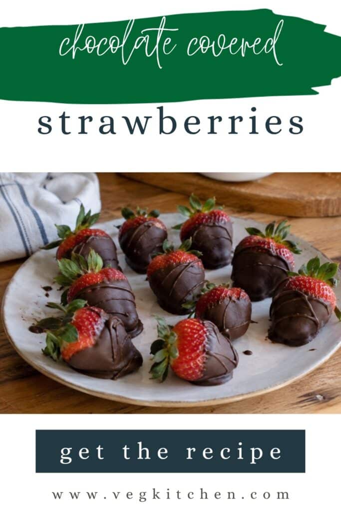 Chocolate covered strawberries Pinterest pin from VegKitchen