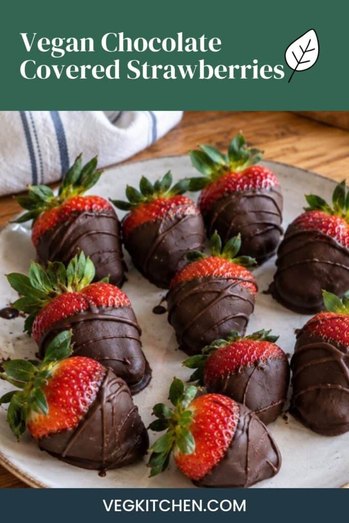 Vegan chocolate covered strawberries Pinterest pin