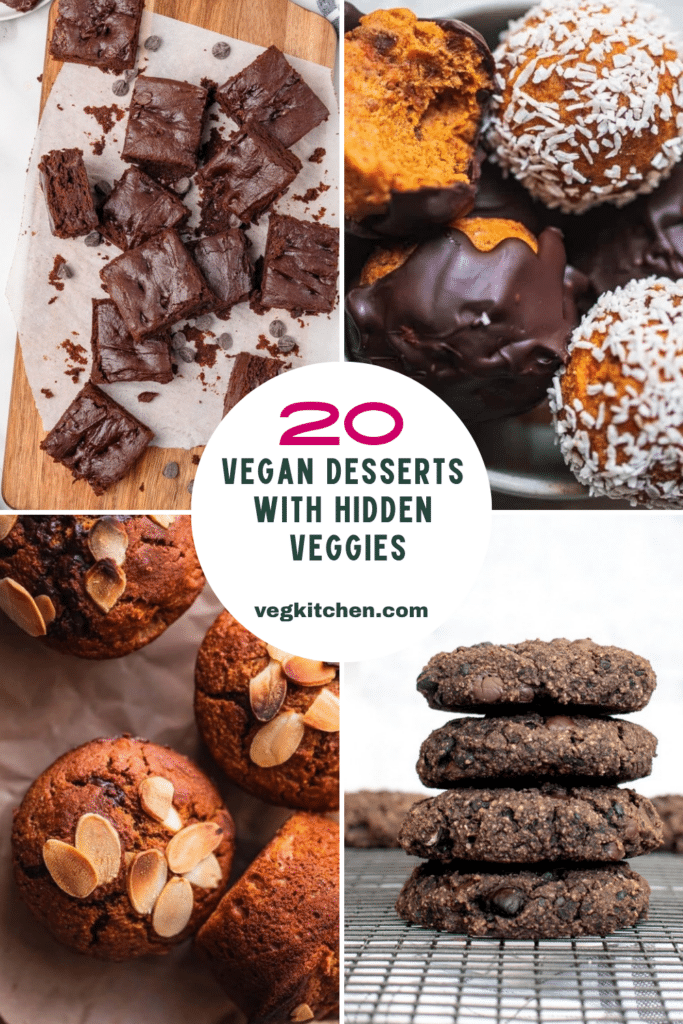 20 vegan desserts with hidden veggies - brownies, bliss balls, muffins and cookies